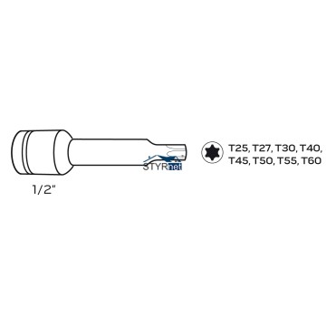 Klucze udarowe Torx 1/2", zestaw 9 szt.