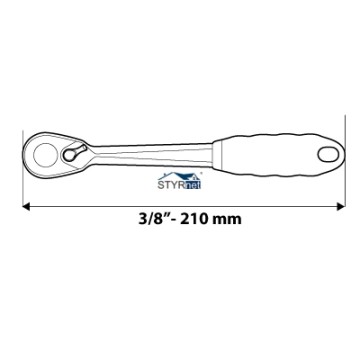 Grzechotka prosta 3/8", 210 mm, 45T