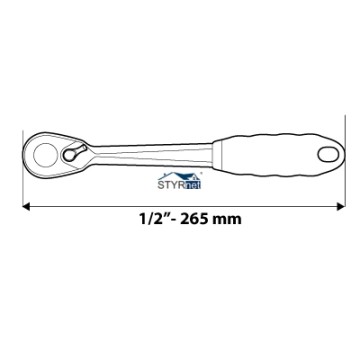 Grzechotka prosta 1/2", 265 mm, 45T