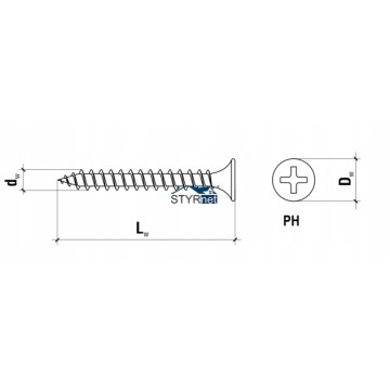 WKRĘTY FOSFATOWANE WKRĘT DO METAL GK 4,2x70 250szt