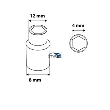 Nasadka sześciokątna 1/4", 4 mm