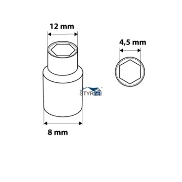 Nasadka sześciokątna 1/4", 4.5 mm