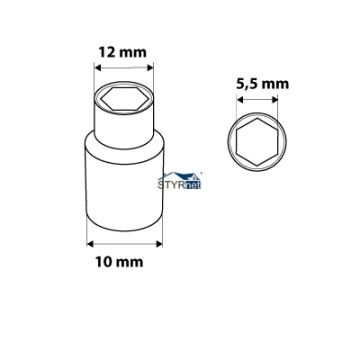 Nasadka sześciokątna 1/4", 5.5 mm