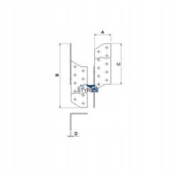 ŁĄCZNIK KROKWIOWY CIESIELSKI 40x210x140 PRAWY 2mm