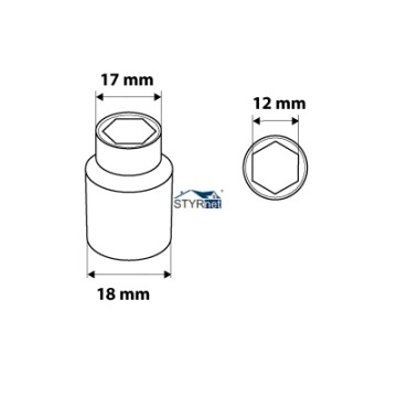 Nasadka sześciokątna 3/8", 12 mm