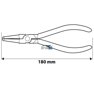 Szczypce segera do pierścieni osadczych 180 mm, wewnętrzne, proste