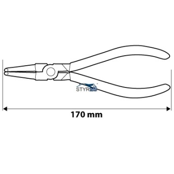 Szczypce segera do pierścieni osadczych 170 mm, wewnętrzne, wygięte