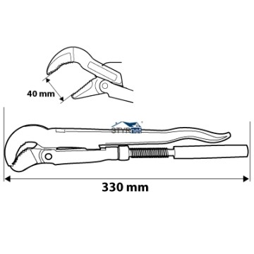 Klucz do rur typ "S", 1.0", 330 mm