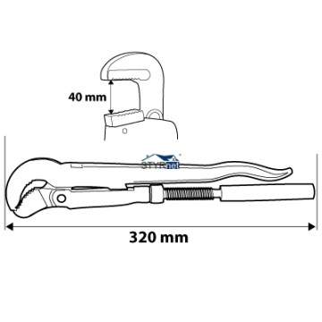 Klucz do rur typ "90", 1.0", 320 mm