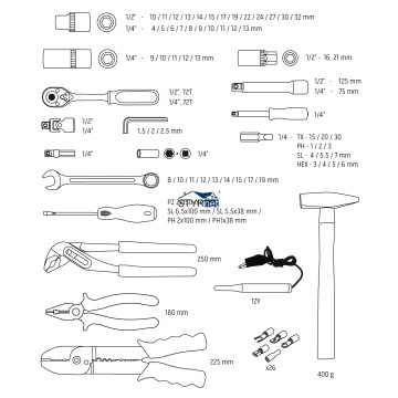 Zestaw narzędzi, 100 szt.