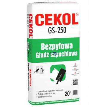 CEKOL GŁADŹ SZPACHLOWA GS-250 BEZPYŁOWA 20kg