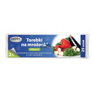 GROSIK TOREBKI NA MROŻONKI Z KLIPSAMI GROSIK 2L 75 SZTUK