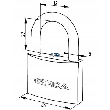 GERDA KŁÓDKA PAŁĄKOWA SZYFROWA BRASS LINE 30MM KOD