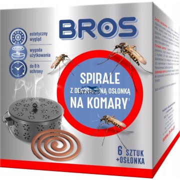 BROS SPIRALE NA KOMARY Z OSŁONKĄ DEKORACYJNĄ 6szt