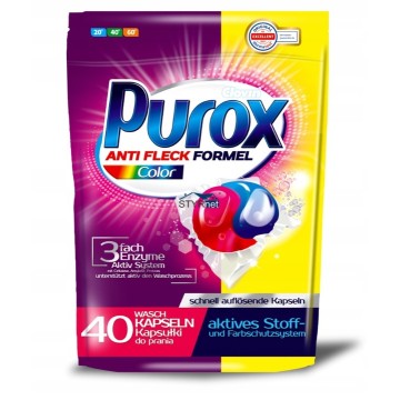 PUROX KAPSUŁKI DO PRANIA KOLOR 40SZT 720G