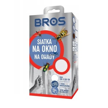 BROS SIATKA NA OKNO BIAŁA NA OWADY 130 x 150