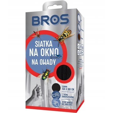 BROS SIATKA NA OKNO CZARNA NA OWADY 150 x 180