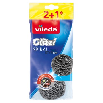 Vileda Zmywak stalowy Glitzi Spiral INOX 3 sztuki