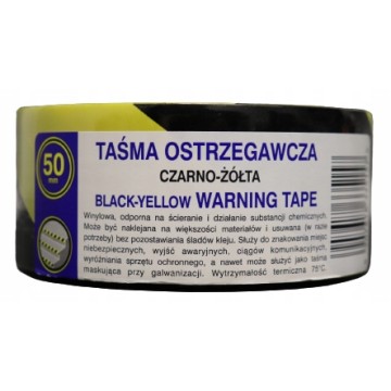 TAŚMA OSTRZEGAWCZA CZARNO-ŻÓŁTA WARNING TAPE