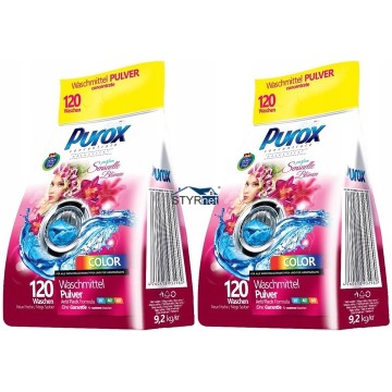 PUROX NIEMIECKI PROSZEK DO PRANIA 2 x 9,2 kg COLOR 