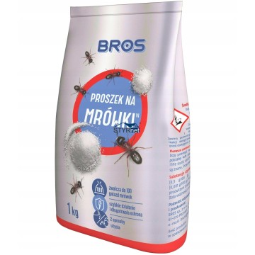 BROS PROSZEK ŚRODEK PREPARAT TRUTKA NA MRÓWKI ZWALCZA DO 100 GNIAZD 1KG