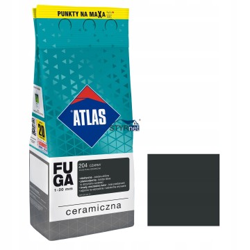 ATLAS FUGA CERAMICZNA DO PŁYTEK 1-20MM 204 CZARNA KOLOR CZARNY 2KG