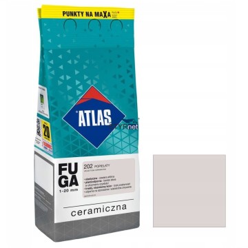 ATLAS FUGA CERAMICZNA DO PŁYTEK 1-20MM 202 POPIELATA KOLOR POPIELATY 2KG