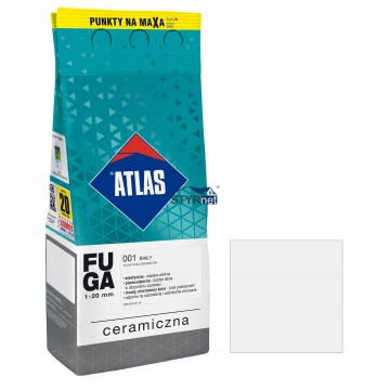 ATLAS FUGA CERAMICZNA DO PŁYTEK 1-20MM 001 BIAŁA KOLOR BIAŁY 2KG