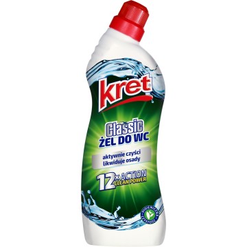 KRET ŻEL DO WC BIEL I HIGIENA CLASSIC ŚRODEK DO CZYSZCZENIA TOALET 750ml