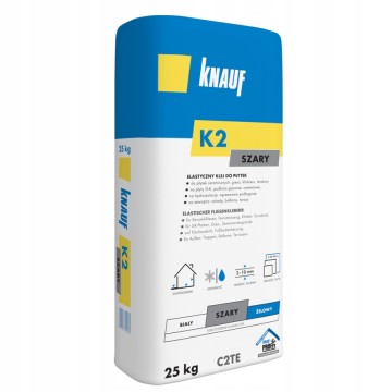 KNAUF K2 SZARY KLEJ DO PŁYTEK GLAZURY MOZAIKI 25kg