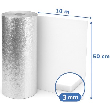 EKRAN ZAGRZEJNIKOWY 3mm MATA ALUMINIOWA PIANKA 0,5m x 10m GOLDFLEX