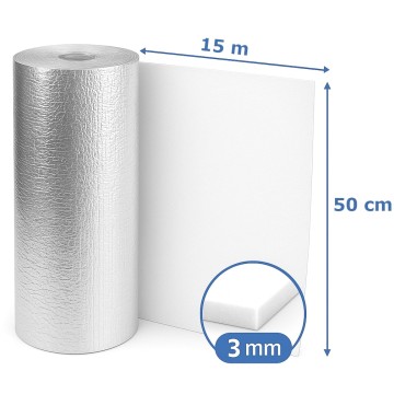 EKRAN ZAGRZEJNIKOWY 3mm MATA ALUMINIOWA PIANKA 0,5m x 15m GOLDFLEX