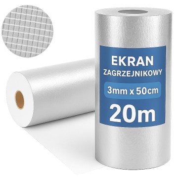EKRAN ZAGRZEJNIKOWY 3mm MATA ALUMINIOWA PIANKA 0,5m x 20m GOLDFLEX