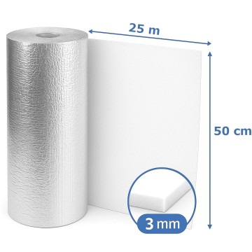 EKRAN ZAGRZEJNIKOWY 3mm MATA ALUMINIOWA PIANKA 0,5m x 25m GOLDFLEX