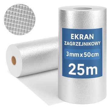 EKRAN ZAGRZEJNIKOWY 3mm MATA ALUMINIOWA PIANKA 0,5m x 25m GOLDFLEX