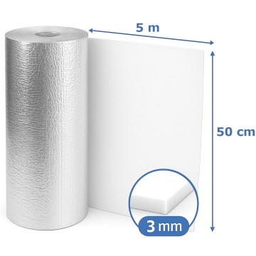 EKRAN ZAGRZEJNIKOWY 3mm MATA ALUMINIOWA PIANKA 0,5m x 5mb GOLDFLEX