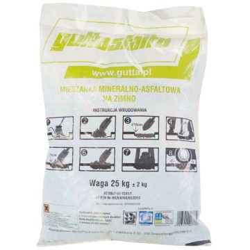 MIESZANKA ASFALTOWA ASFALT NA ZIMNO GUTTA DO NAPRAW CZĄSTKOWYCH 25KG
