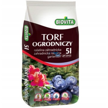 TORF NATURALNY BIOVITA OGRODNICZY KWAŚNY PODŁOŻE IGLAKI 5L