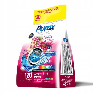 PROSZEK DO PRANIA PUROX KOLOR 9,2KG 120 PRAŃ COLOR PERFUMOWANY