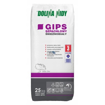 GIPS SZPACHLOWY ŚNIEŻNOBIAŁY DOLINA NIDY 25 KG