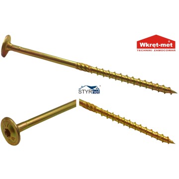 WKRĘTY CIESIELSKIE DO DREWNA 8x140 TORX TAL ŁEB TALERZOWY TALERZOWE 25szt 8mm x 140mm