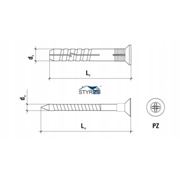 KOŁKI SZYBKIEGO MONTAŻU 6mm x 40mm SM 200sztuk WKRĘT-MET