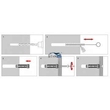 KOŁKI ROZPOROWE SFXP 10x60 Z WKRĘTEM 70 SFX 50szt