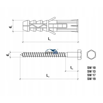 KOŁKI KOŁEK ROZPOROWY 10x120 KKX WKRĘT-MET 10szt