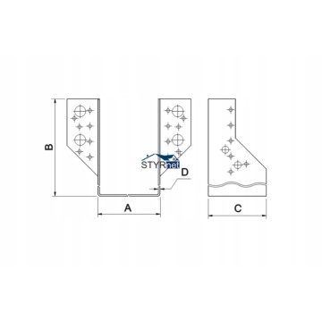 WB-12 WIESZAK BELKI WSPORNIK ŁĄCZNIK 60x100x80