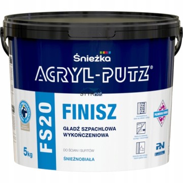 ŚNIEŻKA GOTOWA GŁADŹ SZPACHLOWA FS20 ACRYL PUTZ 5 KG FINISZ