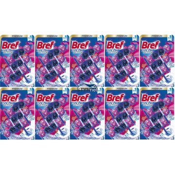 Kostka do WC Świeże Kwiaty 3x50 g Color Active BREF 10 sztuk