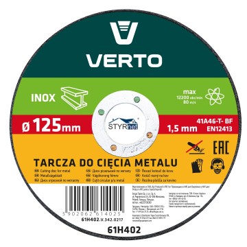 Tarcza tnąca do metalu 125 x 1.5 x 22.2 mm, INOX