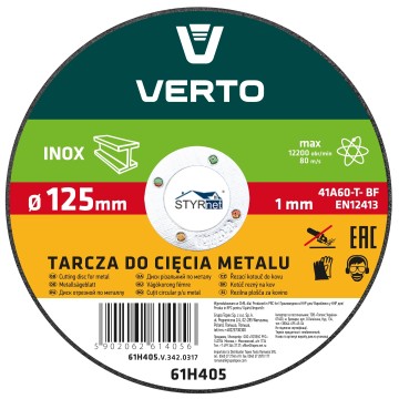 Tarcza tnąca do metalu 125 x 1.0 x 22.2 mm, INOX