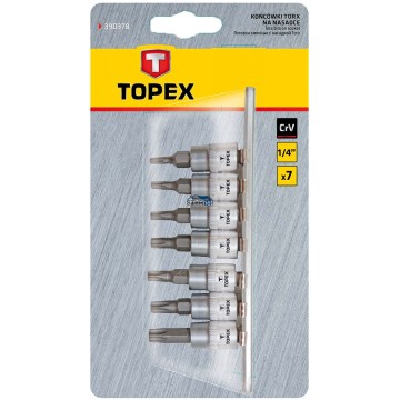 Końcówki Torx na nasadce 35 mm, zestaw 7 szt.